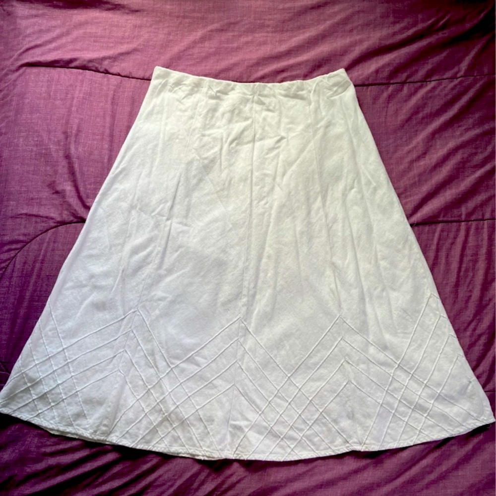 Christopher & Banks White Maxi Skirt Size Large